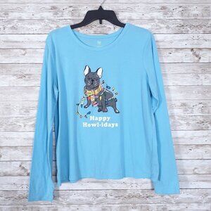 Sleep Chic Womens Pajama Top L English Bulldog 416A